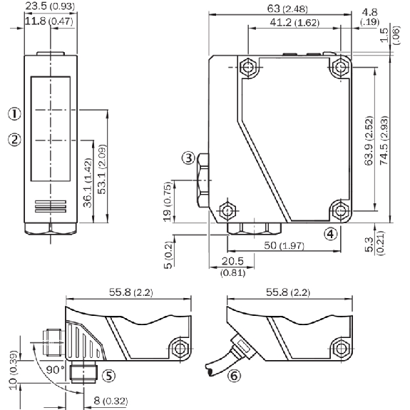 Cellule Bar. reflex PNP P=15m Pot. LR LO/DO / Câble 2m - WL280-2P1131-Lire la description