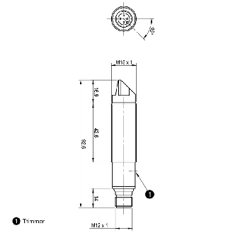 Cellule Barrage (R) PNP P=50m Laser NO+NF M18 Métal Radial M12 4P - FALD/BP-3E-Lire la description