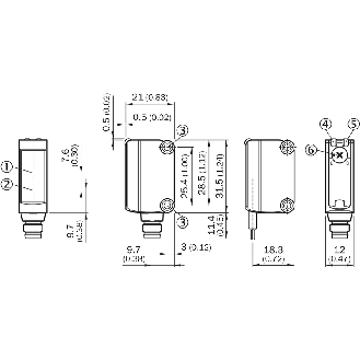 Cellule Bar. reflex PNP P=6m PinPoint LO/DO / M12 4P+C2m PVC - GL6-P0211S49-Lire la description