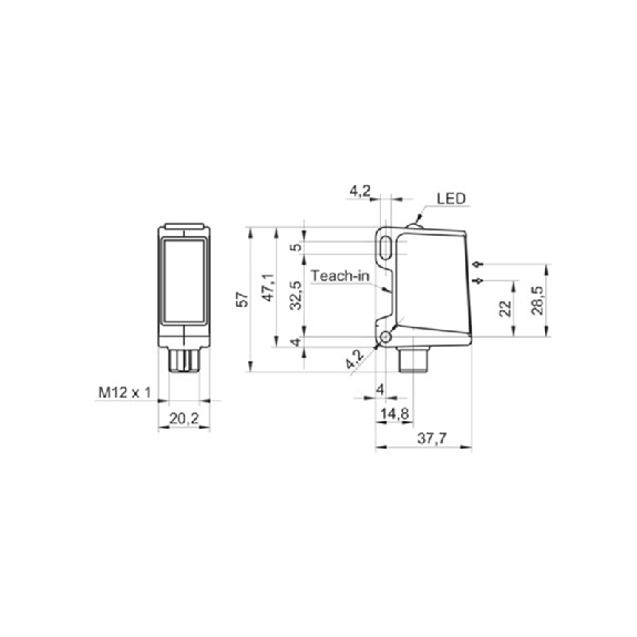 Cellule Bar. reflex transp Push-Pull P=5,5m IOL LO/DO Inox WD M12 4P - O500W.RP.T-GW1J.PVO (O500W.RP.T-11157357)-Lire la description