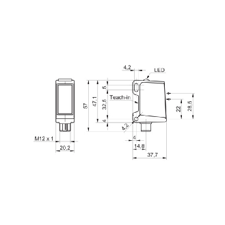 Cellule Bar. reflex transp Push-Pull P=5,5m IOL LO/DO Inox WD M12 4P - O500W.RP.T-GW1J.PVO (O500W.RP.T-11157357)-Lire la description