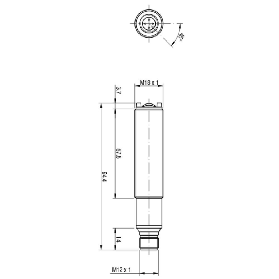 Cellule Bar. reflex PNP/NPN P=4,5m IR NO/NF M18 Plast Axial M12 4P - MSC/00-0E-Lire la description