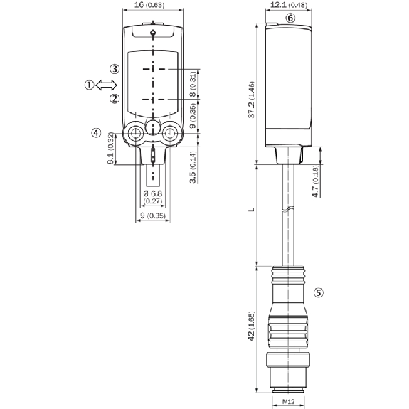 Cellule EAP PNP/NPN P=220mm PinPoint IO-Link LO / M12 4P+C0.2m - WTB4FP-84167120A00-Lire la description