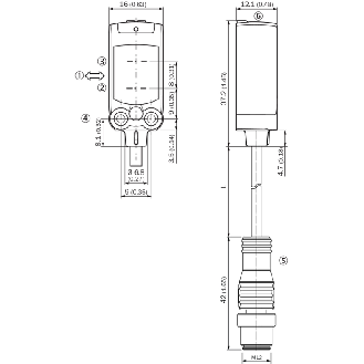 Cellule EAP PNP/NPN P=220mm PinPoint IO-Link LO / M12 4P+C0.2m - WTB4FP-84167120A00-Lire la description