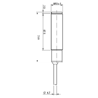 Cellule Directe PNP/NPN P=400mm IR NO/NF M18 Plast. Axial Câble 2m - MS6/00-0A-Lire la description