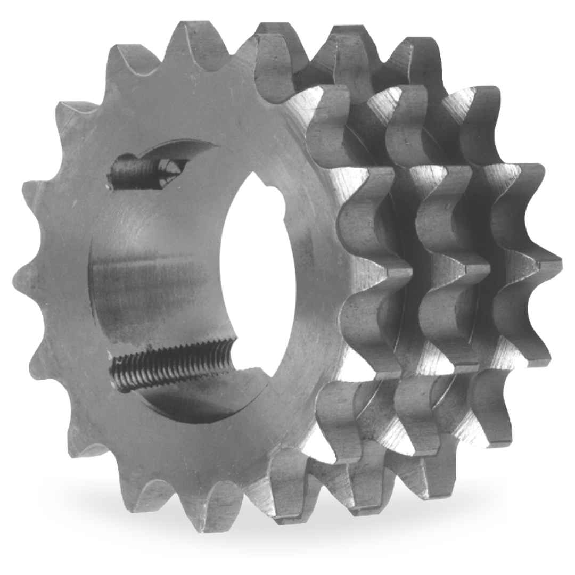 CMW - Pignone con mozzo smontabile 3020 - Dentatura tripla - 16B3 - 19 denti - passo 25,4 mm-Leggi tutto