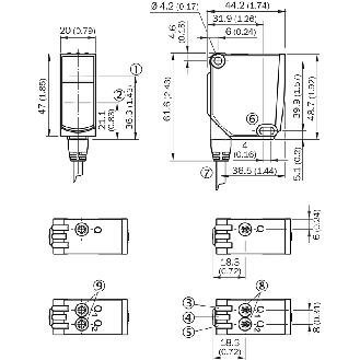 Cellule EAP PNP/NPN P=3.8m Laser LO / M12 5P - WTT12L-B3568-Lire la description