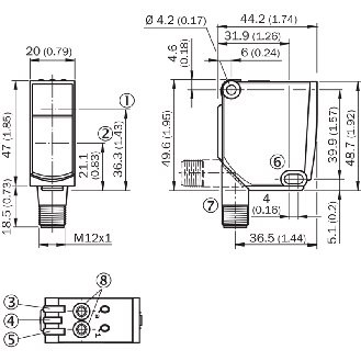 Cellule EAP PNP/NPN 4-20mA P=2.5m Laser LO / M12 5P - WTT12L-A2533-Lire la description