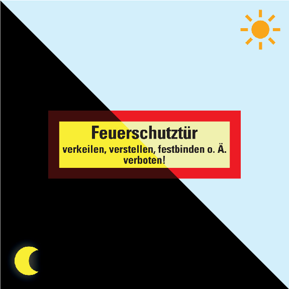 PERMALIGHT power langnachleuchtend Feuerwehrschild Feuerschutztür verkeilen..., Folie, 210x74mm PERMALIGHT power langnachleuchtend Feuerwehrschild Feuerschutztür verkeilen..., Folie, 210x74mm-Beschreibung lesen