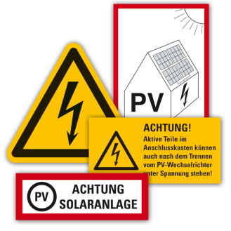 Kennzeichnungs-Set für Photovoltaikanlagen, 34 Teile/VE-Beschreibung lesen
