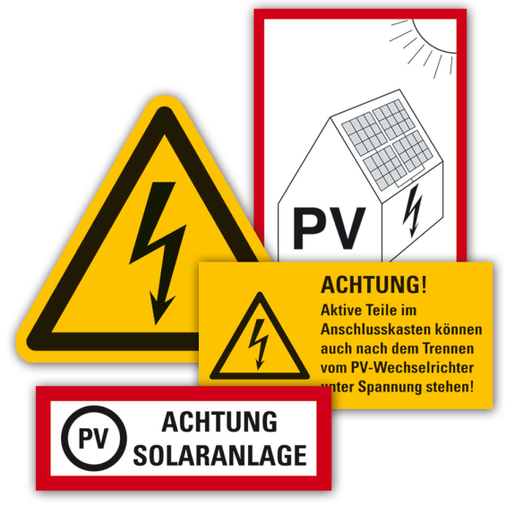 Kennzeichnungs-Set für Photovoltaikanlagen, 34 Teile/VE-Beschreibung lesen