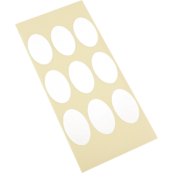 Etikett, oval, beschriftbar, weiß, Haftpapier, ablösbar, 50x30mm, 9/Bogen-Beschreibung lesen