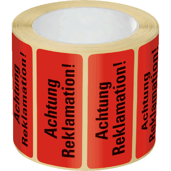 Organisationsetikett Reklamation!, rot, Haftpapier, ablösbar, 50x20mm, 500/Rolle-Leggi tutto