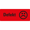 Organisationsetikett Defekt, mit Pikto, rot, Haftpapier, ablösbar, 50x20mm, 500/Rolle Organisationsetikett Defekt, mit Pikto, rot, Haftpapier, ablösbar, 50x20mm, 500/Rolle