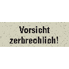 Hinweisetikett Vorsicht zerbrechlich!, weiß, Primärfaser-Graspapier, selbstklebend, 50x147mm, 6/Bogen