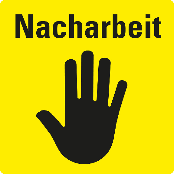 Organisationsetikett Nacharbeit, gelb, Haftpapier, ablösbar, 17x17mm, 500/Rolle-Beschreibung lesen