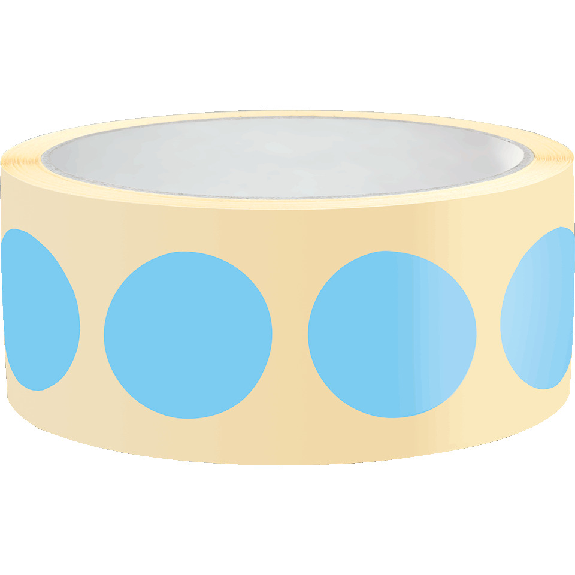Markierungspunkt, blanko, hellblau, Haftpapier, ablösbar, Ø 37mm, 500/Rolle-Beschreibung lesen