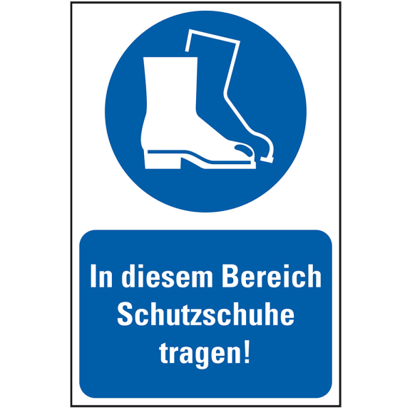 Gebots-Kombischild In diesem Bereich Schutzschuhe tragen!, Kunststoff, 200x300mm Gebots-Kombischild In diesem Bereich Schutzschuhe tragen!, Kunststoff, 200x300mm-Beschreibung lesen