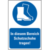 Gebots-Kombischild In diesem Bereich Schutzschuhe tragen!, Kunststoff, 200x300mm Gebots-Kombischild In diesem Bereich Schutzschuhe tragen!, Kunststoff, 200x300mm