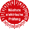 Prüfplakette Nächste elektr. Prüfung,26-31,rot,Folie,selbstkl.,Ø 30mm,10/Bogen Prüfplakette Nächste elektr. Prüfung,26-31,rot,Folie,selbstkl.,Ø 30mm,10/Bogen