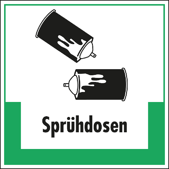 Abfallkennzeichen Sprühdosen, mit Symbol und Text, Kunststoff, 200x200mm Abfallkennzeichen Sprühdosen, mit Symbol und Text, Kunststoff, 200x200mm-Beschreibung lesen