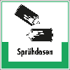 Abfallkennzeichen Sprühdosen, mit Symbol und Text, Kunststoff, 200x200mm Abfallkennzeichen Sprühdosen, mit Symbol und Text, Kunststoff, 200x200mm