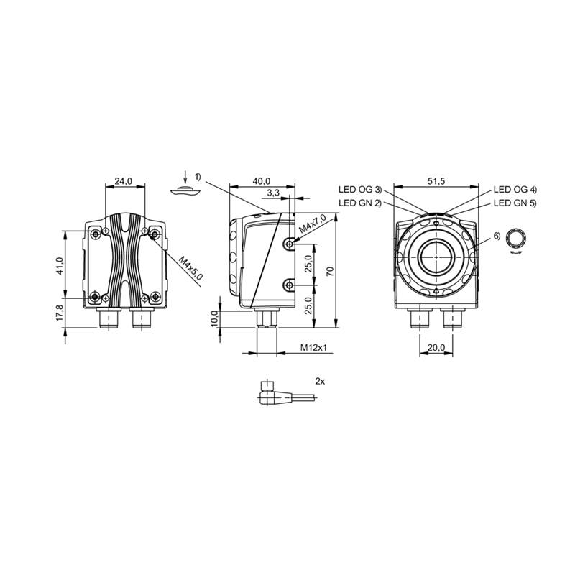 Kit Capteur de vision BVS0014 brides de fixat., connecteurs, logiciel - BAV BP-PH-00069-01 (SET0122)-Lire la description