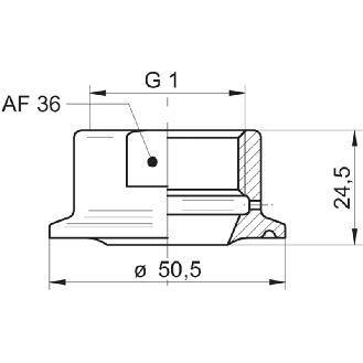 Adaptateur de bride hygiénique DN 38 / G1B hygiénique / cône G1B - ZPH1-5213-Lire la description