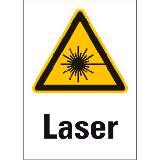 Warn-Kombischild Laser, Folie selbstklebend, 185x131 mm-Beschreibung lesen