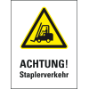Aufkleber für Warnaufsteller Achtung! Staplerverkehr, ISO, Folie, 200x150mm