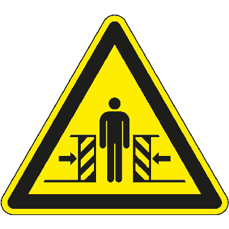 Warnschild Warnung vor Quetschgefahr, Kunststoff, SL 200mm, ASR A1.3, DIN EN ISO 7010 W019-Beschreibung lesen