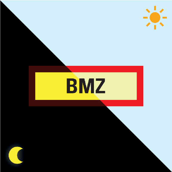 PERMALIGHT power langnachleuchtend Feuerwehrschild BMZ, Folie, selbstklebend, 210x74mm-Leggi tutto