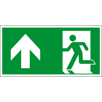 XXL-Rettungszeichen Rettungsweg geradeaus, Aluminium-Verbund, 1200x600mm, ASR A1.3, DIN EN ISO 7010 E001-Beschreibung lesen