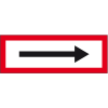 Feuerwehr-Hinweisschild Pfeil, Aluminium RA0, reflektierend, 594x210mm, DIN 4066