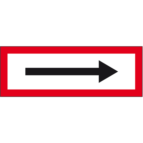 Feuerwehr-Hinweisschild Pfeil, Aluminium RA0, reflektierend, 594x210mm, DIN 4066-Beschreibung lesen