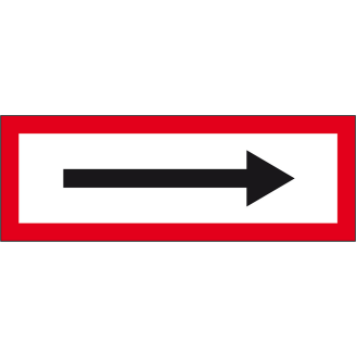 Feuerwehr-Hinweisschild Pfeil, Aluminium RA0, reflektierend, 594x210mm, DIN 4066-Beschreibung lesen