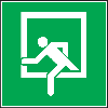 Rettungszeichen Notausstieg, Folie, selbstklebend, 200x200mm, ASR A1.3, DIN 4844 D-E019 Rettungszeichen Notausstieg, Folie, selbstklebend, 200x200mm, ASR A1.3, DIN 4844 D-E019