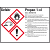 Gefahrstoffetikett Propan-1-ol, GefStoffV/GHS/CLP, Folie, 74x105mm, 8/Bogen Gefahrstoffetikett Propan-1-ol, GefStoffV/GHS/CLP, Folie, 74x105mm, 8/Bogen
