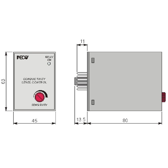 Relais de contrôle de niveau 24VAC, sensibilité 2÷40Kohm, SPDT 5A - CL1001/U 24Vac Relais de contrôle de niveau 24VAC, sensibilité 2÷40Kohm, SPDT 5A - CL1001/U 24Vac-Lire la description