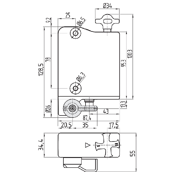 Interverouillage ouverture hors tension RFID, secours, M12 8P - AZM300B-ST-1P2P-A-T-Lire la description
