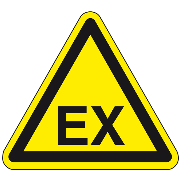 Warnschild Warnung v.explosionsfähiger Atmosphäre,ASR/DIN,Folie,SL 400mm-Beschreibung lesen