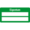 Inventaretikett Eigentum, grün, Dokumentenfolie mit Spezialkleber, 50x25mm, 9/Bogen Inventaretikett Eigentum, grün, Dokumentenfolie mit Spezialkleber, 50x25mm, 9/Bogen
