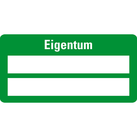 Inventaretikett Eigentum, grün, Dokumentenfolie mit Spezialkleber, 50x25mm, 9/Bogen Inventaretikett Eigentum, grün, Dokumentenfolie mit Spezialkleber, 50x25mm, 9/Bogen-Beschreibung lesen
