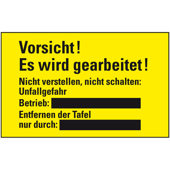 Schultafellack-Schild Vorsicht! Es wird ...!, gelb/schwarz, Kunststoff, 300x200mm-Beschreibung lesen