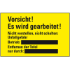 Schultafellack-Schild Vorsicht! Es wird ...!, gelb/schwarz, Kunststoff, 300x200mm