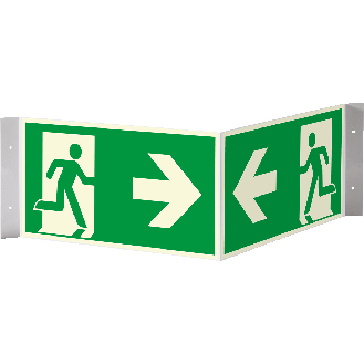 PERMALIGHT power langnachleuchtend Nasenschild Rettungsweg rechts/links, ASR/ISO, Kunststoff, 300x150mm-Beschreibung lesen