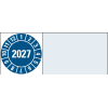 Kabelprüfplakette 2027, blau, Folie, selbstklebend, 20x50mm, 16/Bogen Kabelprüfplakette 2027, blau, Folie, selbstklebend, 20x50mm, 16/Bogen
