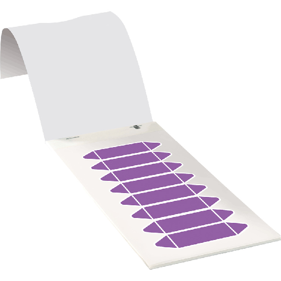 Rohrleitungsetikett zum Beschriften, violett, Folie, 17x75mm, 80/Heft, DIN 2403 Rohrleitungsetikett zum Beschriften, violett, Folie, 17x75mm, 80/Heft, DIN 2403-Beschreibung lesen