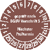 Prüfplakette geprüft DGUV Vor.3 Nächster Prüftermin, 25-30, braun, Cellulose-Folie, selbstklebend, Ø 30mm, 18/Bogen Prüfplakette geprüft DGUV Vor.3 Nächster Prüftermin, 25-30, braun, Cellulose-Folie, selbstklebend, Ø 30mm, 18/Bogen