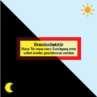 PERMALIGHT power langnachleuchtend Feuerwehrschild Brandschutztür Tür nach..., Folie, 210x74mm-Beschreibung lesen